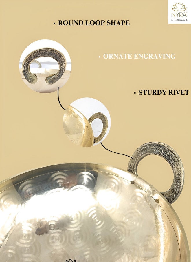 Nyra Kitchenware Bronze-Toned Dishwasher Safe Brass Kadhai and Wok - Image 4